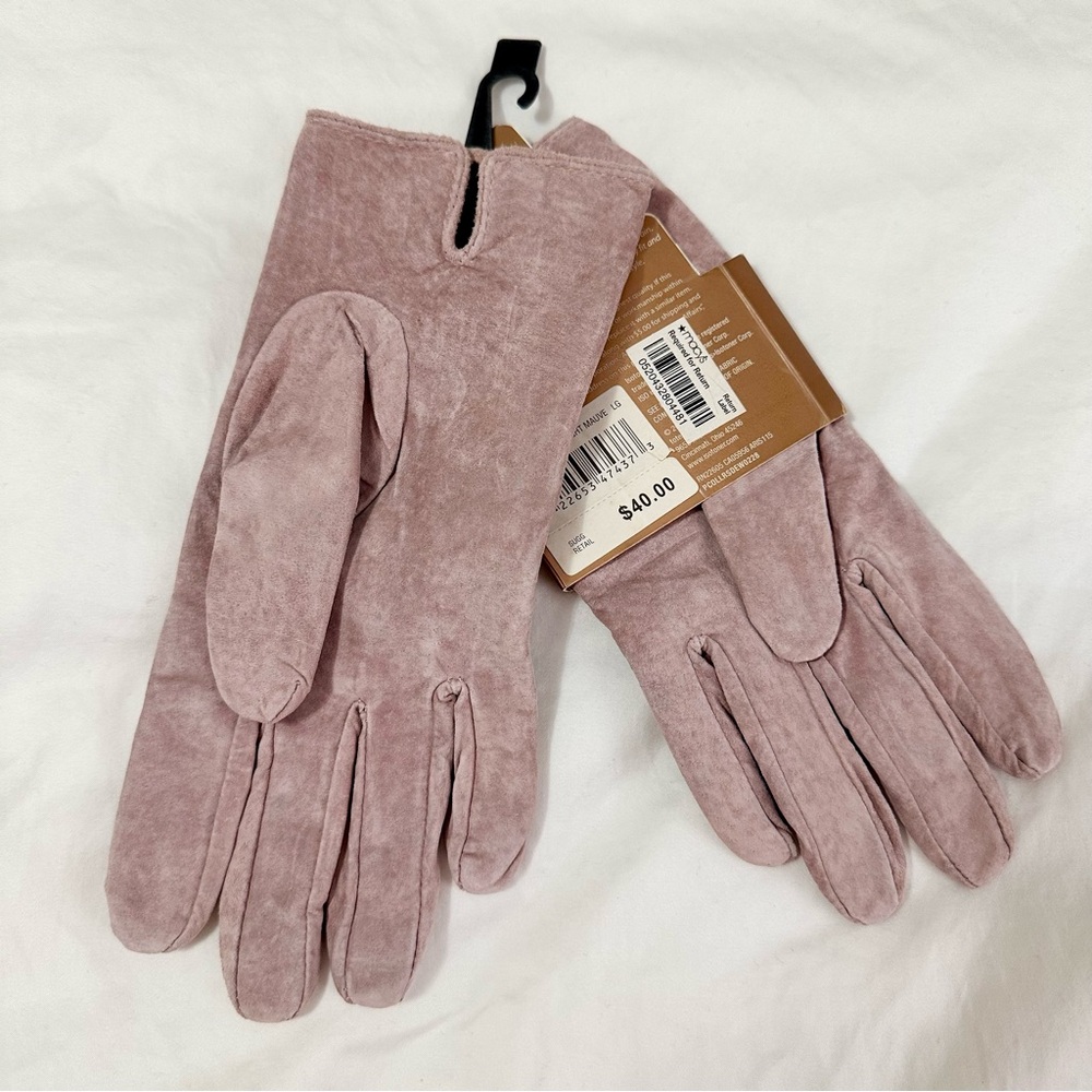 Isotoner Women's Soft Pinkish/Purple Genuine Leather Gloves - Large - Picture 2 of 5